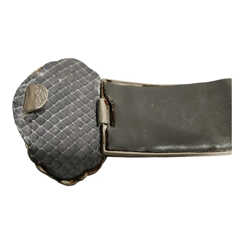 RARE JUDITH LIEBER Python Leather Metal‎ Buckle Belt Judith Leiber Women main image 4